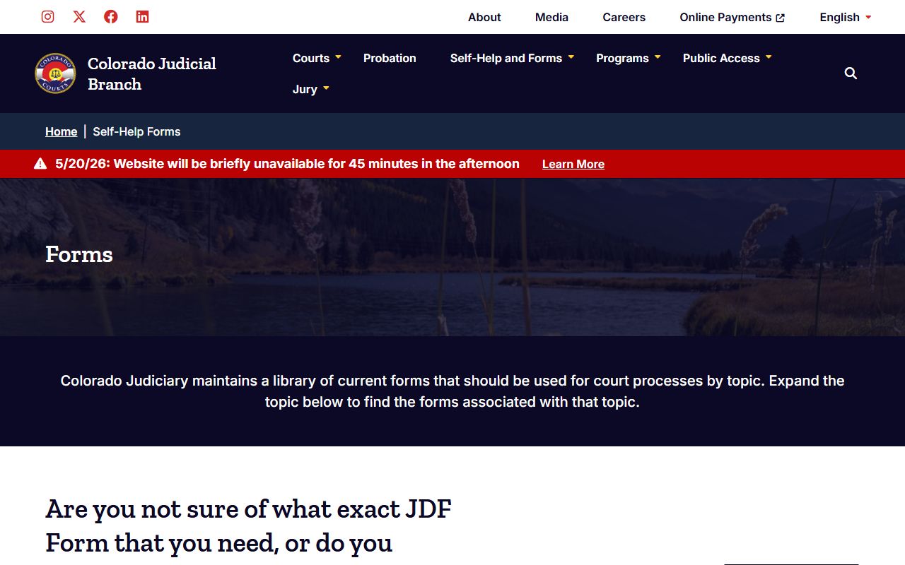Arapahoe County probate records self-help forms on Colorado Judicial Branch website