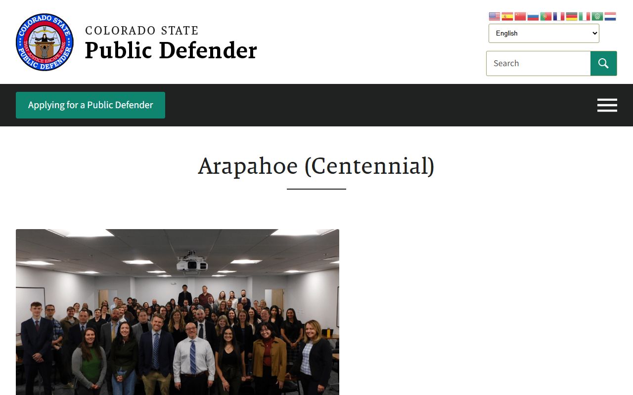 Arapahoe County Colorado State Public Defender office contact information