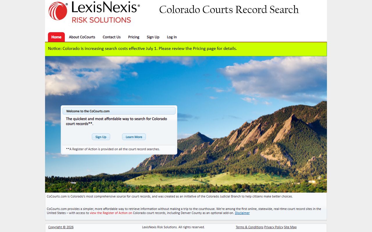 Arapahoe County traffic court records search on cocourts.com Colorado Courts Records Search portal