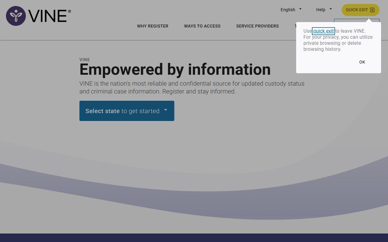 VINELink public custody and release notification portal for Arapahoe County inmates